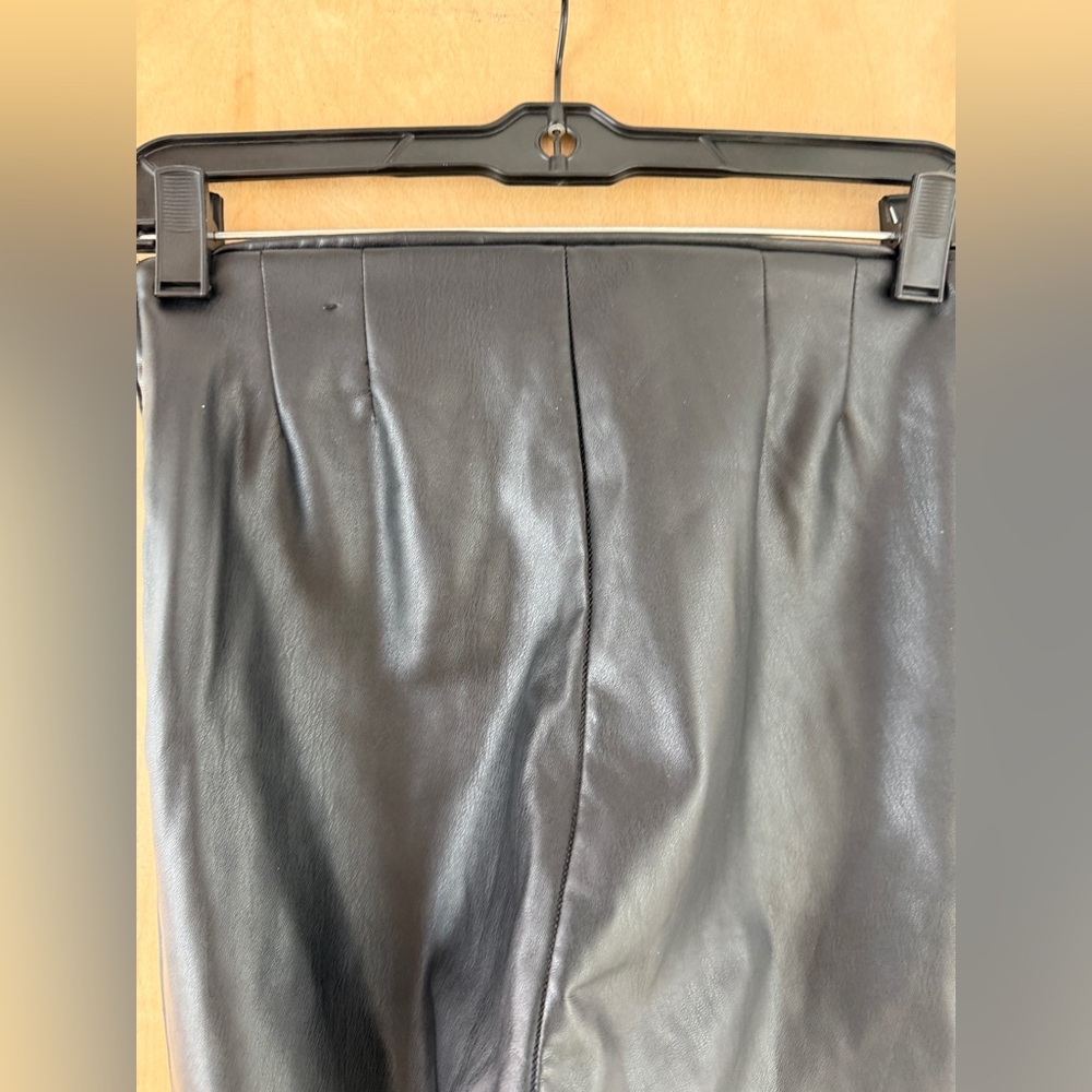 Zara Black Faux Leather High-Waist Leggings - Picture 12 of 12